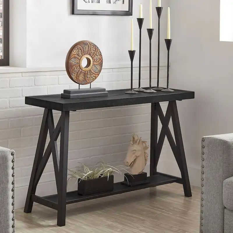 Rustic X-Base Sofa Entryway Table