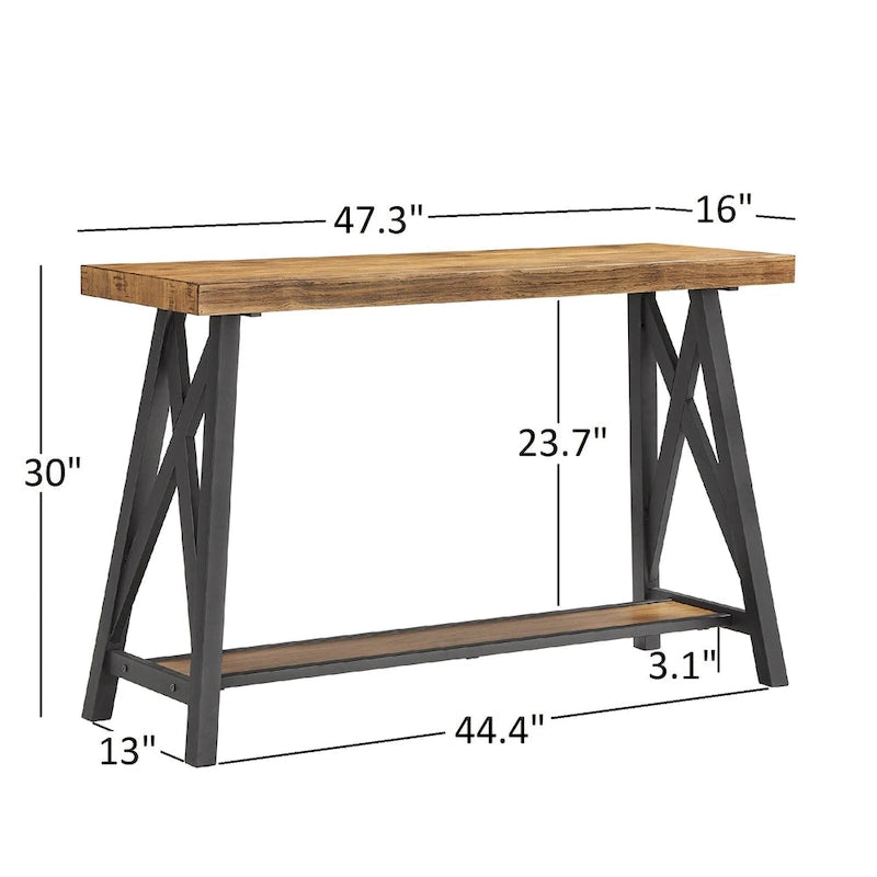 Rustic X-Base Sofa Entryway Table