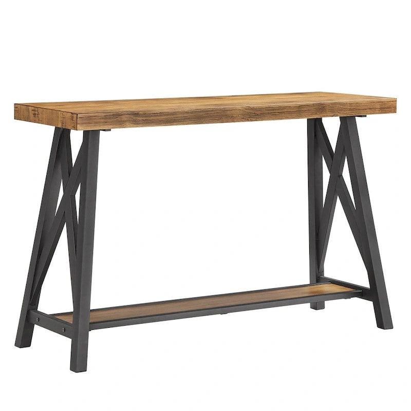 Rustic X-Base Sofa Entryway Table