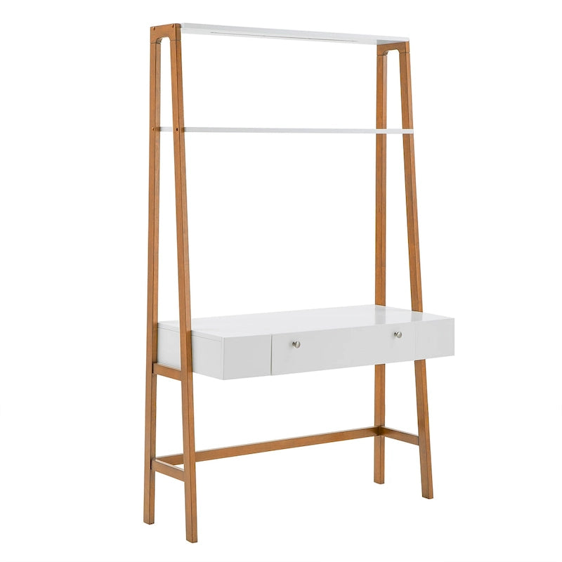 46 Wide Leaning Ladder Desk with Bookcase Option