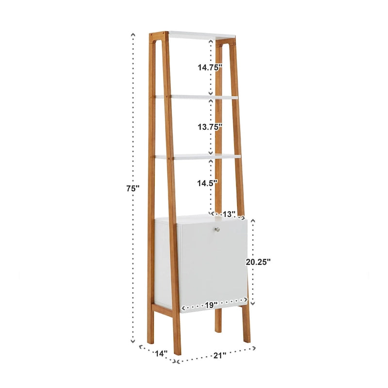 46 Wide Leaning Ladder Desk with Bookcase Option