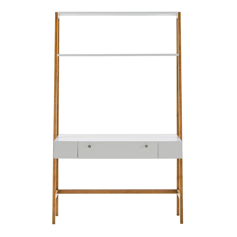 46 Wide Leaning Ladder Desk with Bookcase Option