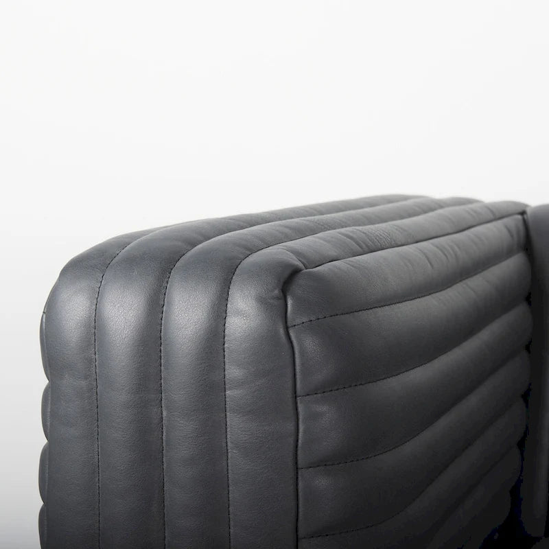 Cognac Genuine Leather Wrapped Sofa - 86.6L x 38.6W x 26.4H
