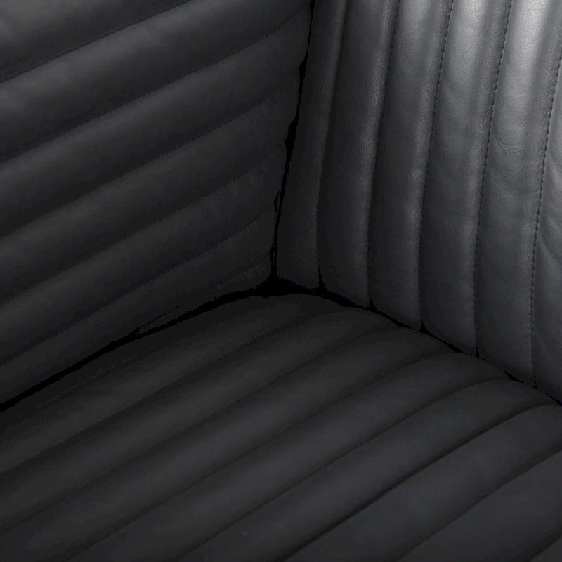 Cognac Genuine Leather Wrapped Sofa - 86.6L x 38.6W x 26.4H