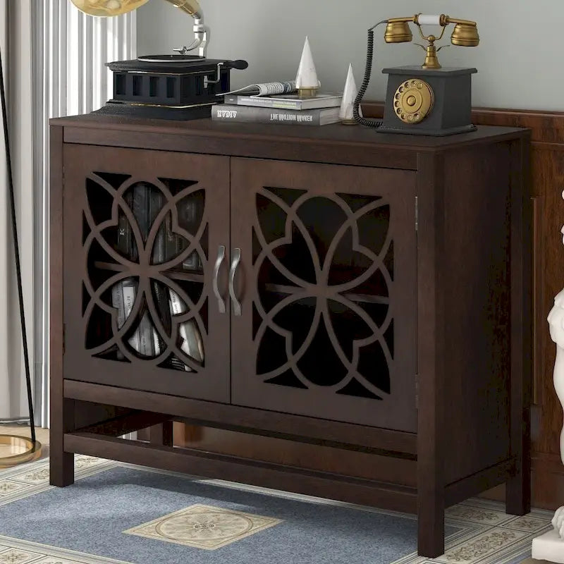 Accent Buffet Sideboard Storage Cabinet with Doors and Adjustable Shelf