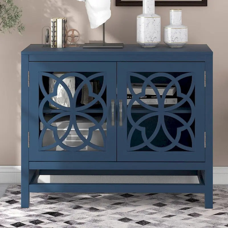 Accent Buffet Sideboard Storage Cabinet with Doors and Adjustable Shelf