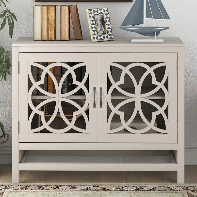 Accent Buffet Sideboard Storage Cabinet with Doors and Adjustable Shelf