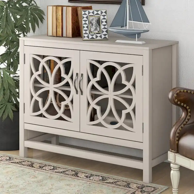 Accent Buffet Sideboard Storage Cabinet with Doors and Adjustable Shelf