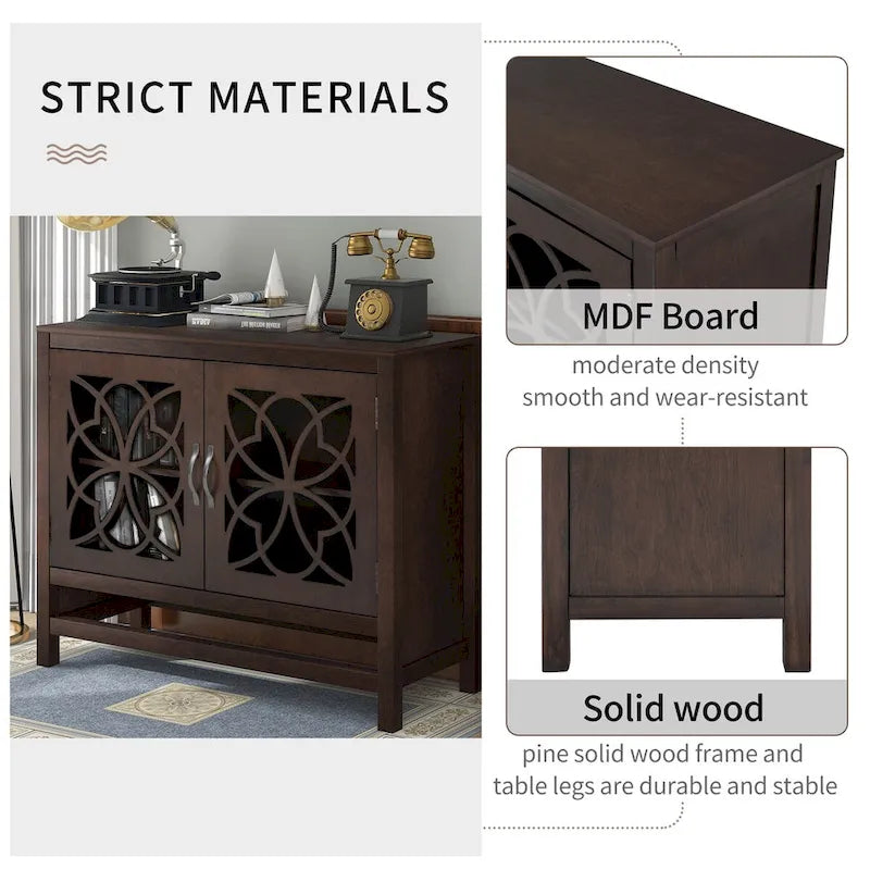 Accent Buffet Sideboard Storage Cabinet with Doors and Adjustable Shelf