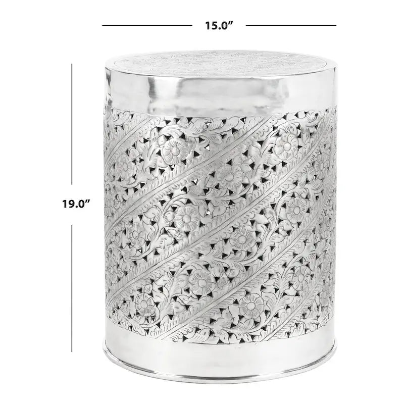 Silver End Table - 15Wx15Dx19H