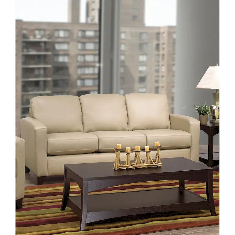 Italian Top Grain Leather Transitional Sofa