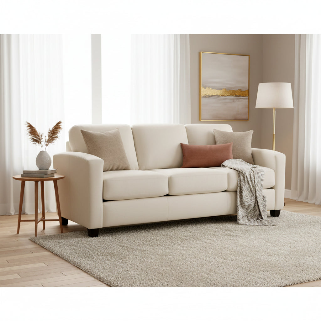 Bryce Italian Top Grain Leather Upholstered Transitional Sofa