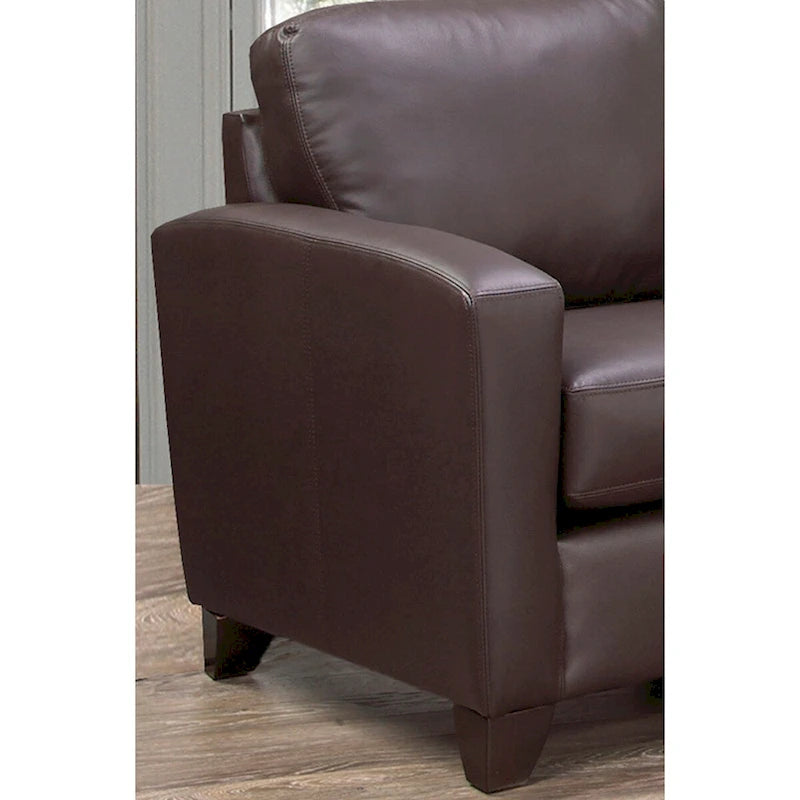 Italian Top Grain Leather Transitional Sofa