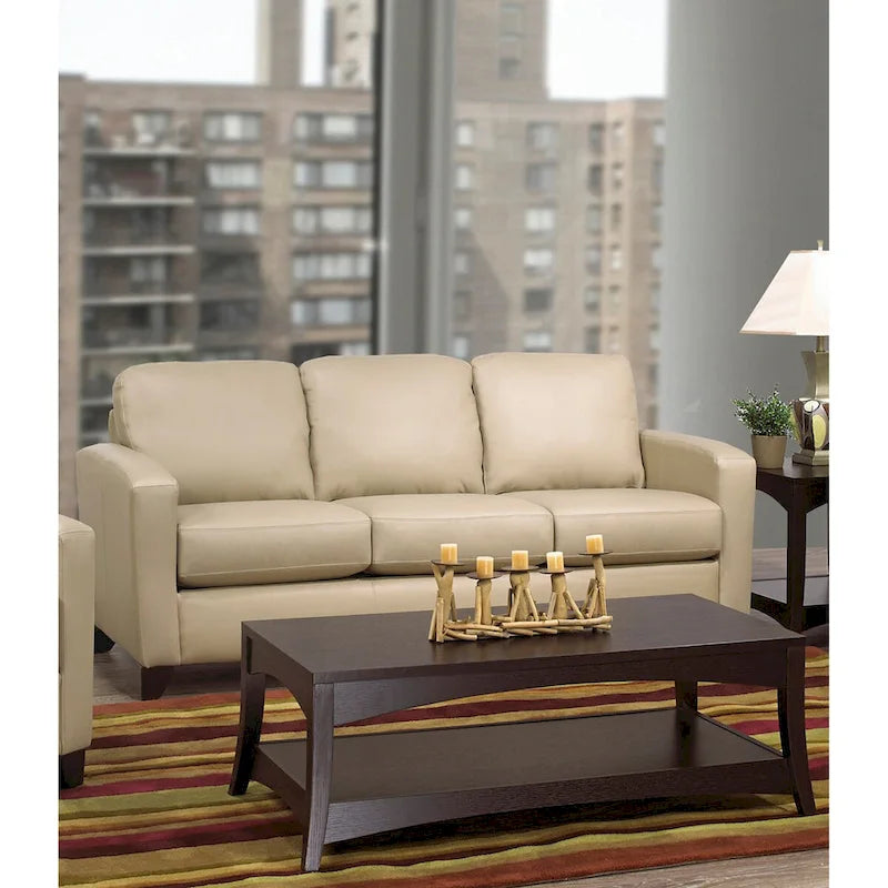 Italian Top Grain Leather Transitional Sofa