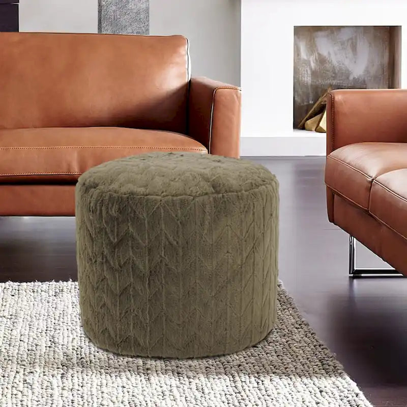 Tall Pouf Angora Moss