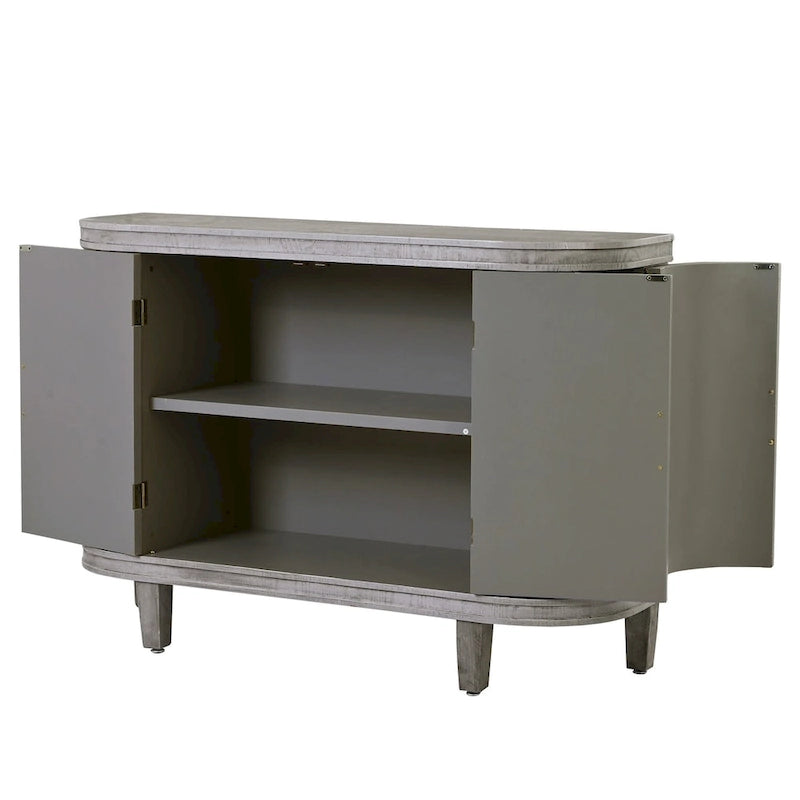 Accent Storage Cabinet Sideboard with Antique Pattern Doors