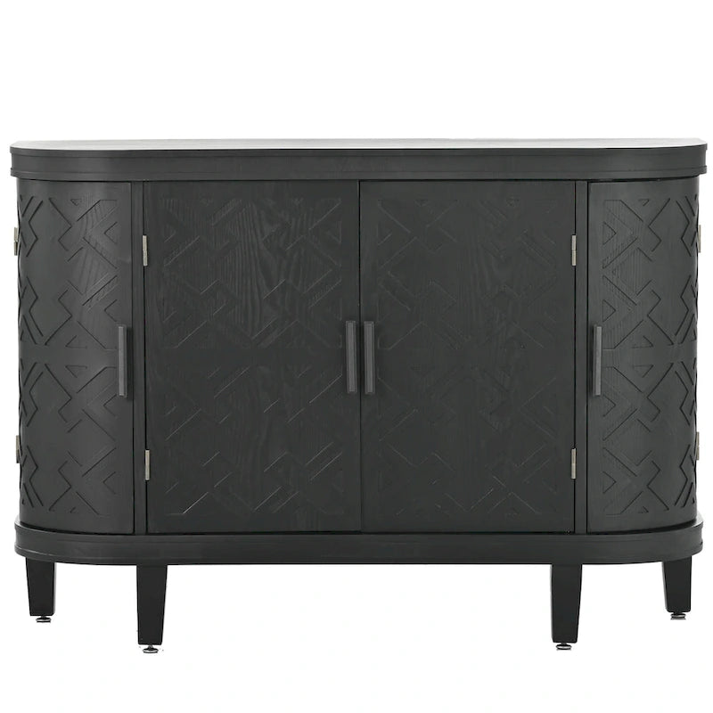 Accent Storage Cabinet Sideboard with Antique Pattern Doors