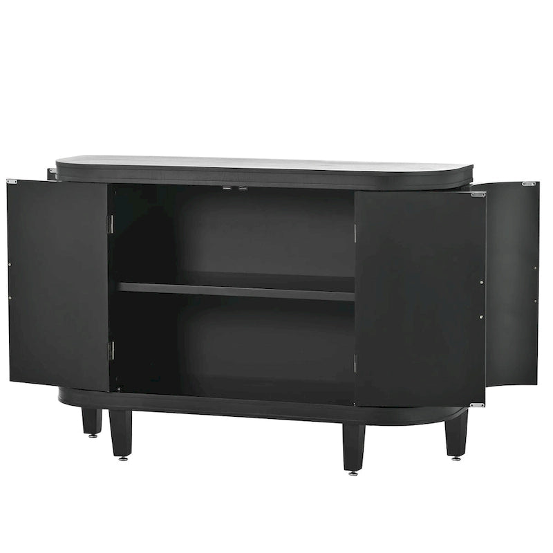 Accent Storage Cabinet Sideboard with Antique Pattern Doors