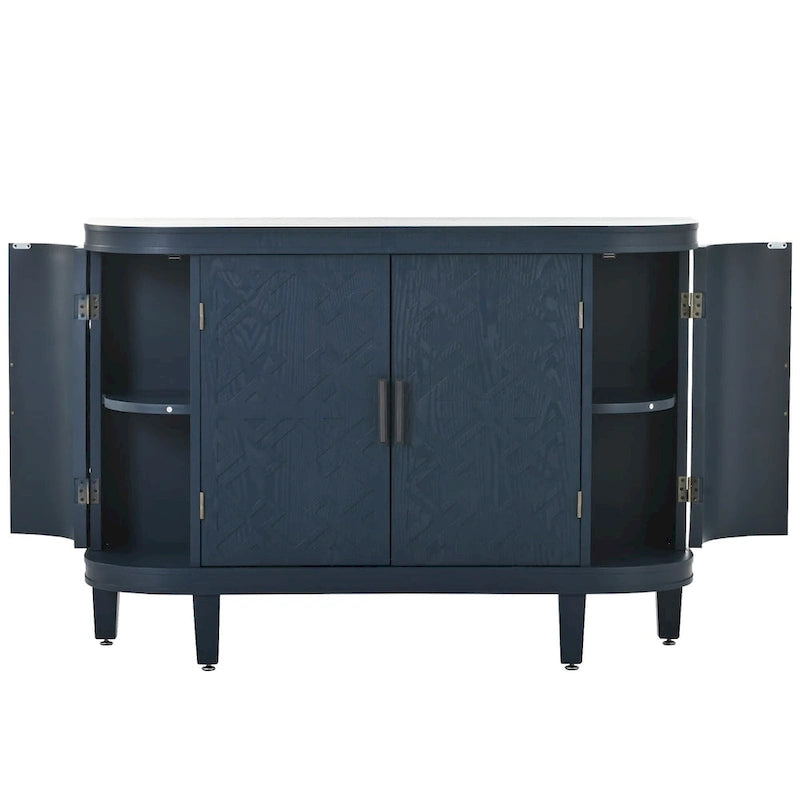 Accent Storage Cabinet Sideboard with Antique Pattern Doors