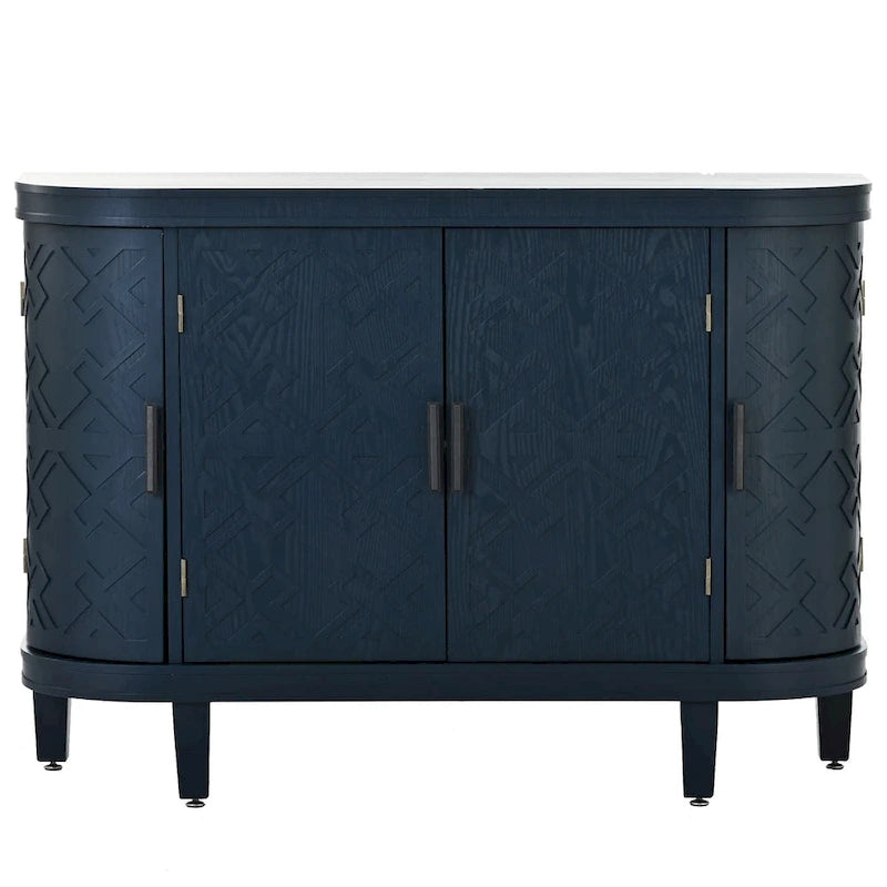 Accent Storage Cabinet Sideboard with Antique Pattern Doors