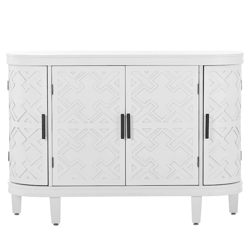 Accent Storage Cabinet Sideboard with Antique Pattern Doors