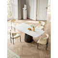 Modern Rectangle White 65 in. Dining Table for 6 - 65"L x 37.4"W x 29.52"H