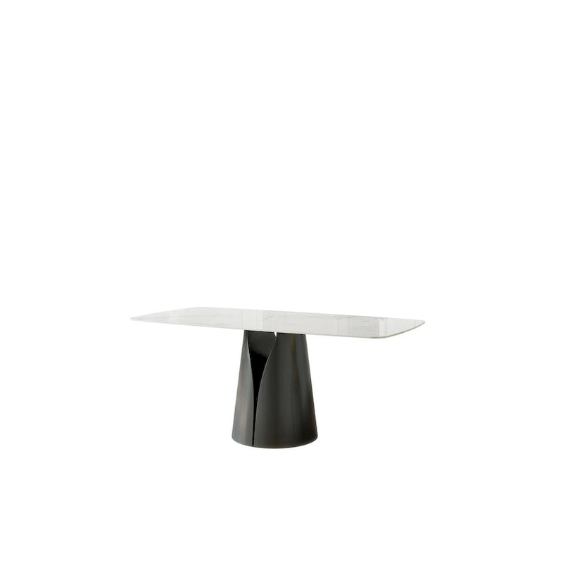 Modern Rectangle White 65 in. Dining Table for 6 - 65"L x 37.4"W x 29.52"H