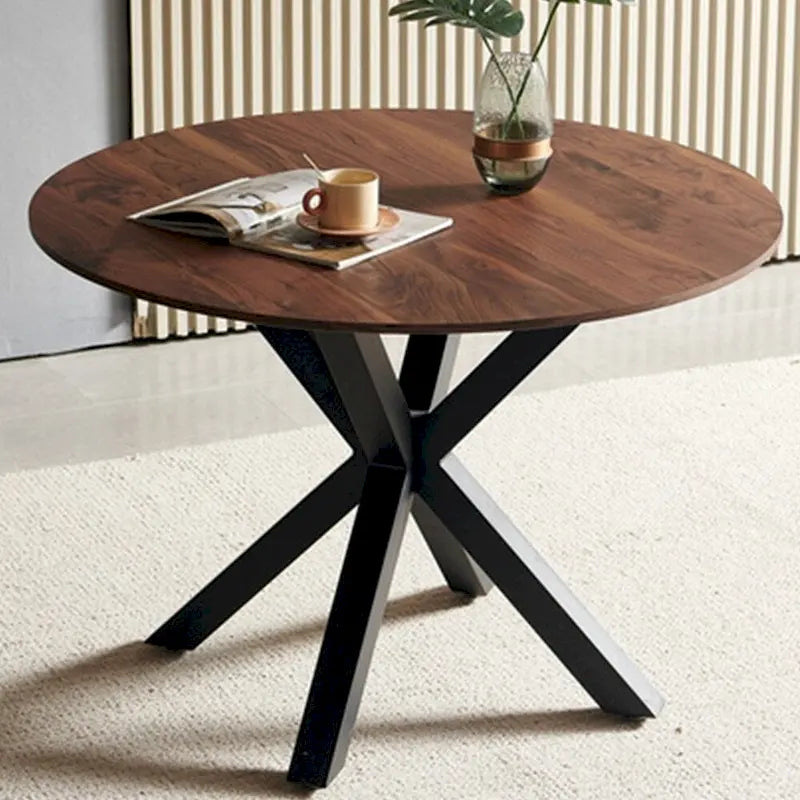 Round Dining Table for 4-6 People with Pedestal Base