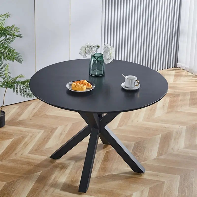 Round Dining Table for 4-6 People with Pedestal Base