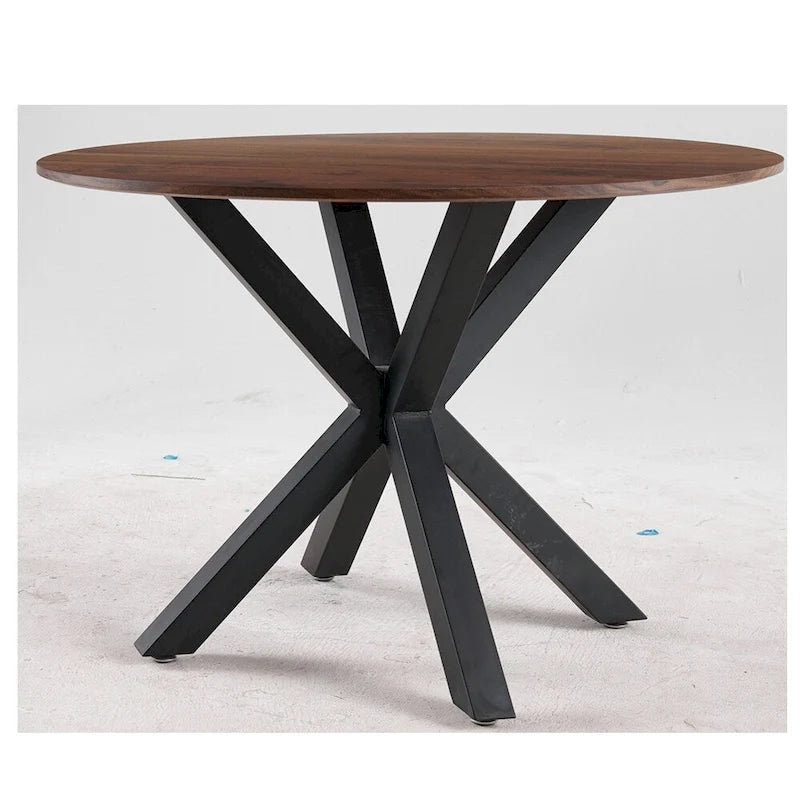 Round Dining Table for 4-6 People with Pedestal Base