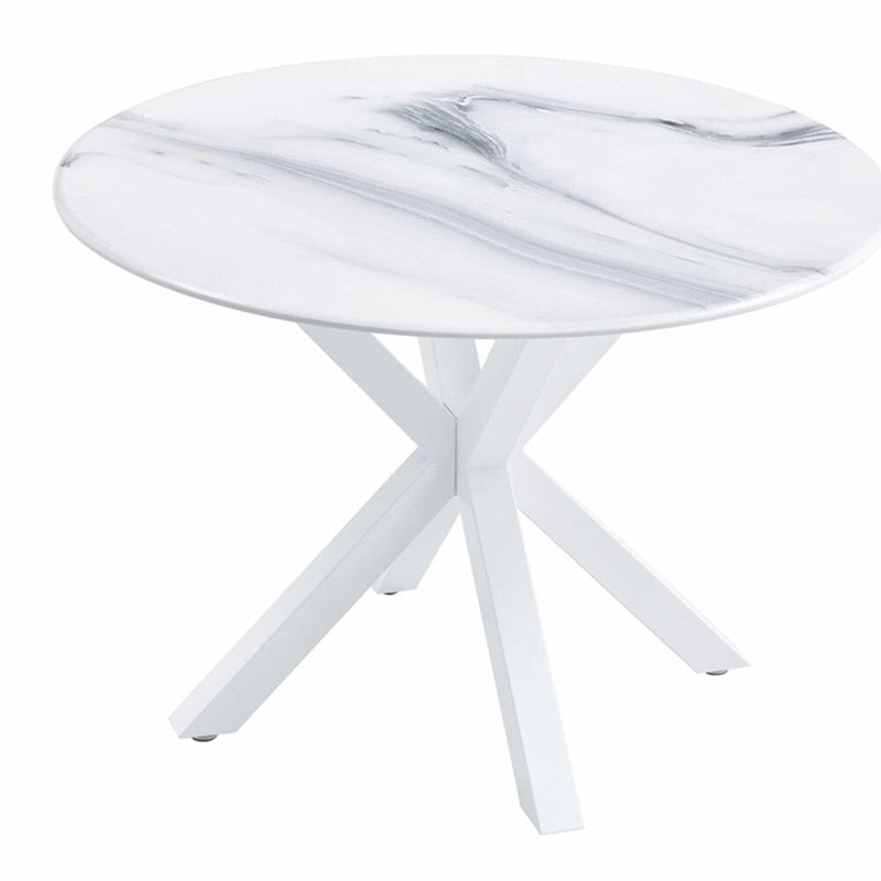Round Dining Table for 4-6 People with Pedestal Base