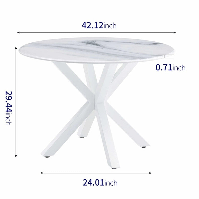 Round Dining Table for 4-6 People with Pedestal Base