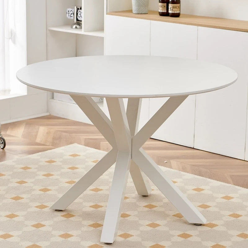 Round Dining Table for 4-6 People with Pedestal Base