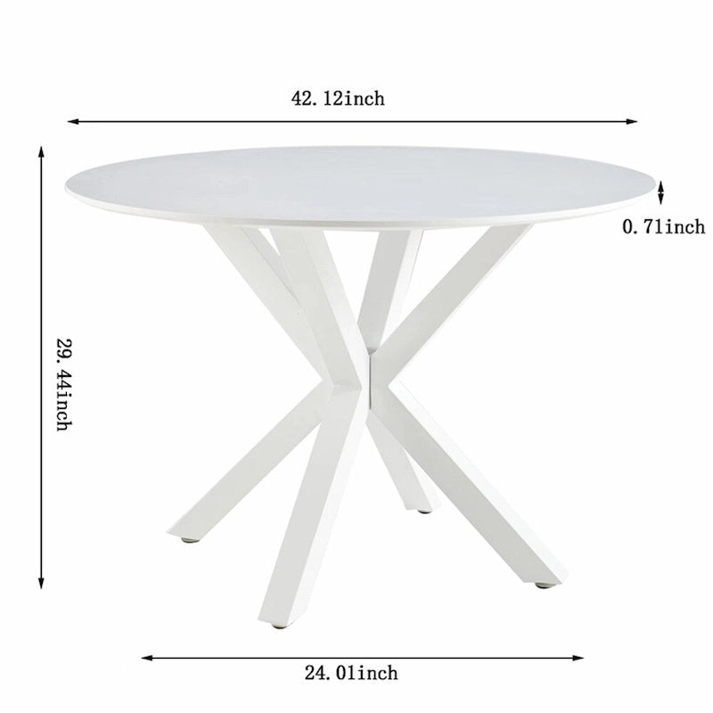 Round Dining Table for 4-6 People with Pedestal Base
