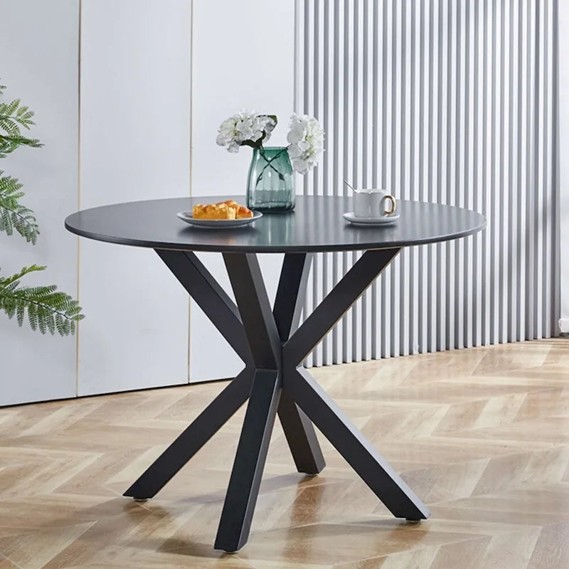 Round Dining Table for 4-6 People with Pedestal Base