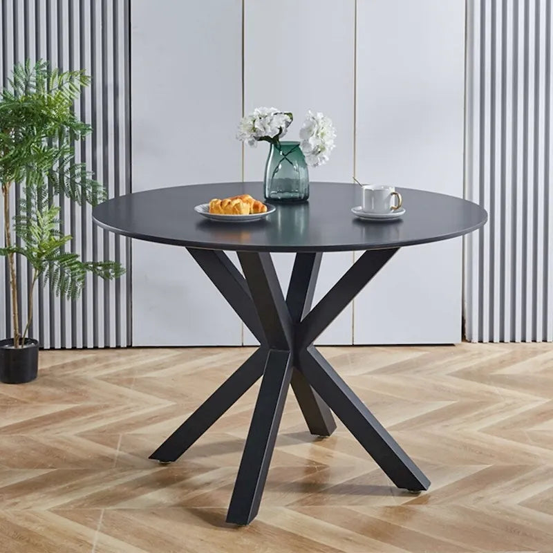 Round Dining Table for 4-6 People with Pedestal Base