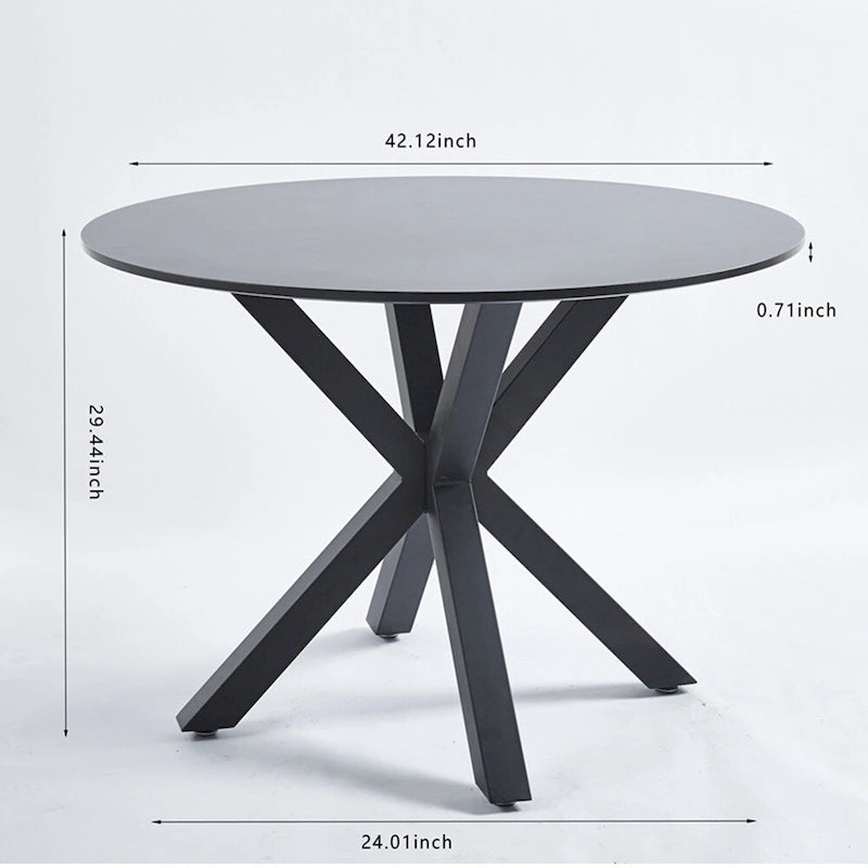 Round Dining Table for 4-6 People with Pedestal Base