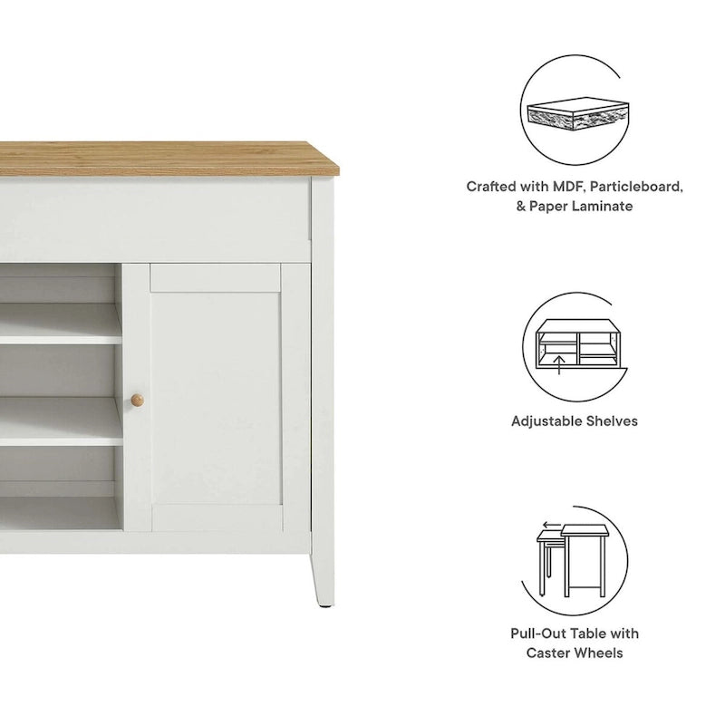 Kitchen Island with Pull-Out Table