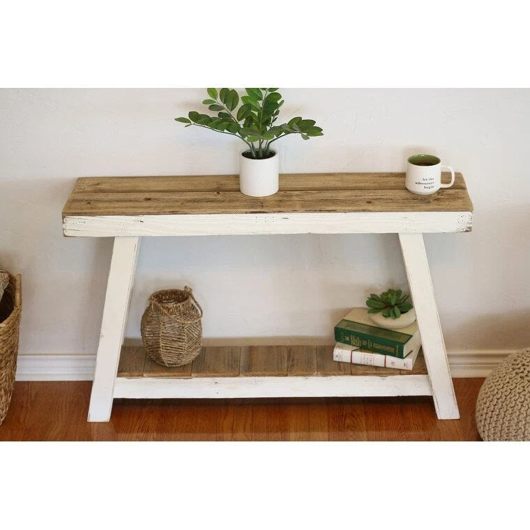 White 46 inch A-Frame Console Table