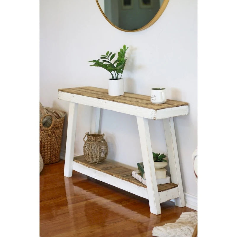 White 46 inch A-Frame Console Table