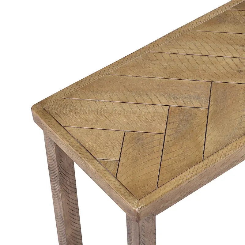 Chevron Pattern 44" Wooden Entryway Dining Bench
