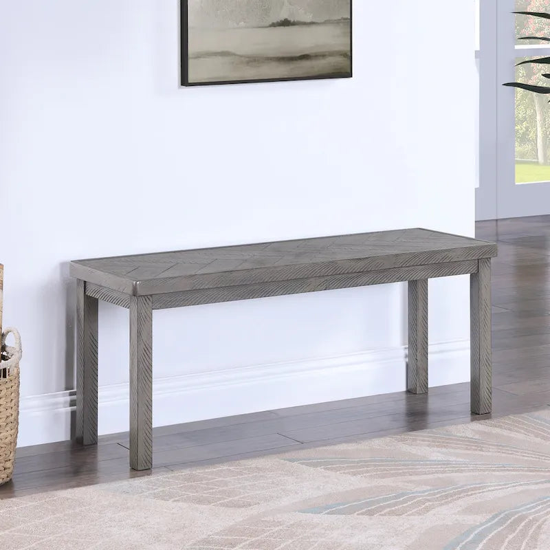Chevron Pattern 44" Wooden Entryway Dining Bench