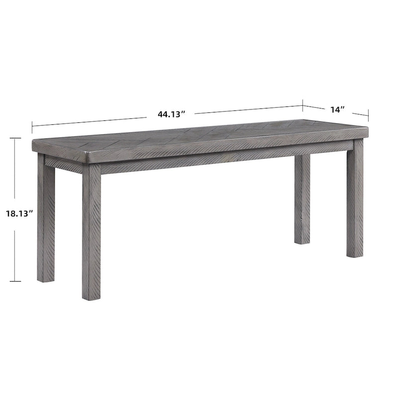 Chevron Pattern 44" Wooden Entryway Dining Bench