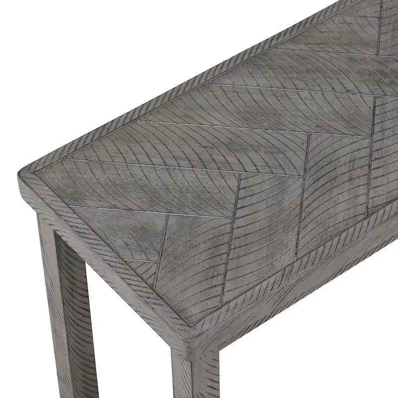 Chevron Pattern 44" Wooden Entryway Dining Bench