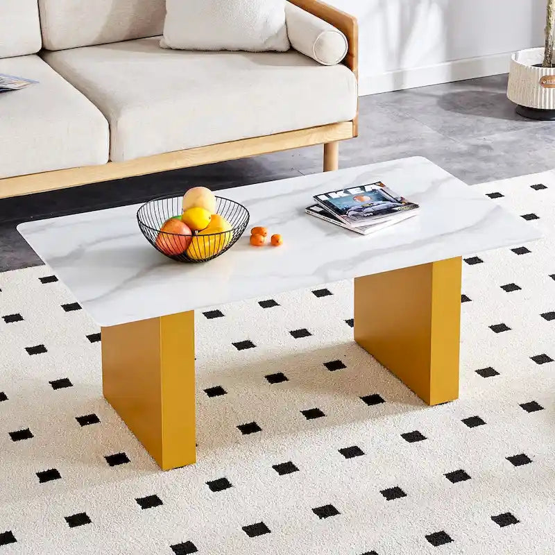 Modern Minimalist Tempered Glass Coffee & Dining Table with Decorative Columns