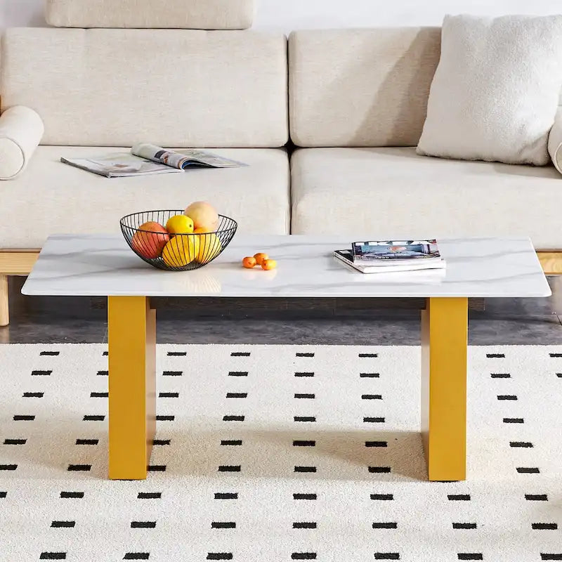 Modern Minimalist Tempered Glass Coffee & Dining Table with Decorative Columns