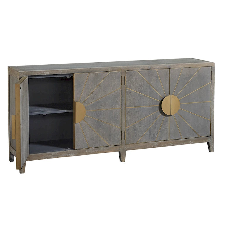 Gray & Brass Inlay Sideboard