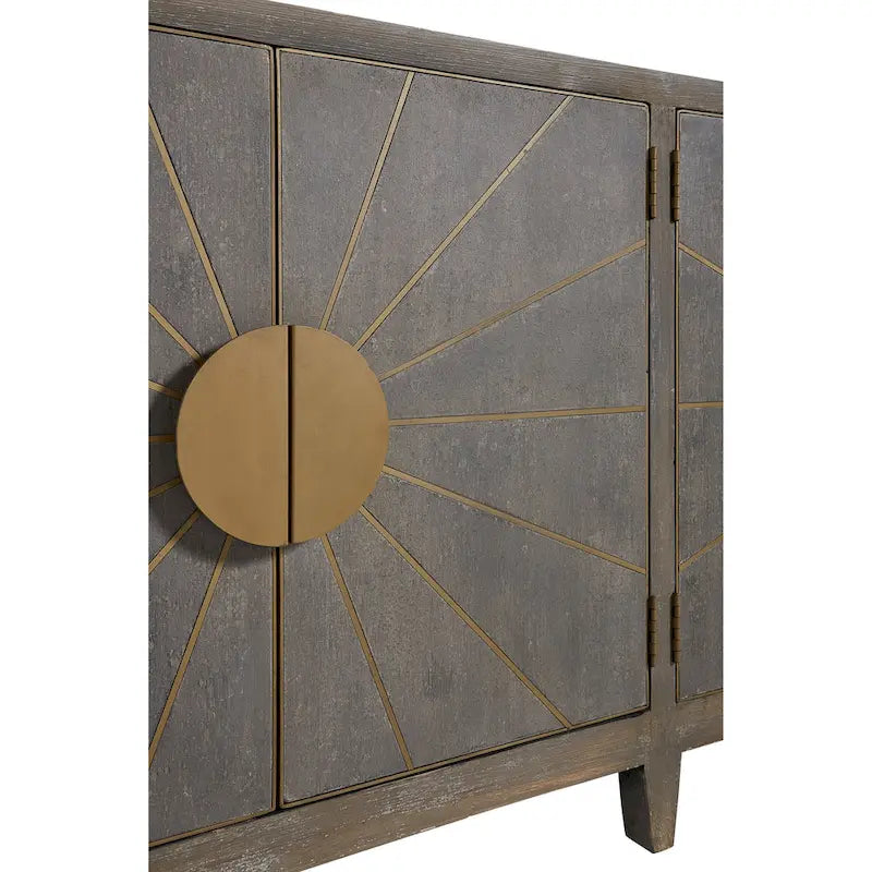 Gray & Brass Inlay Sideboard