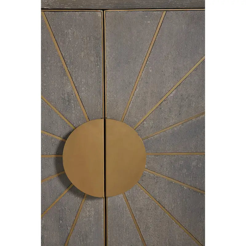 Gray & Brass Inlay Sideboard