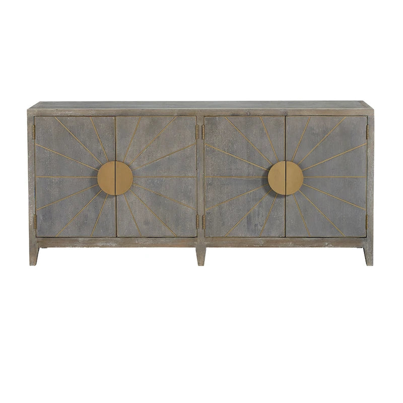 Gray & Brass Inlay Sideboard